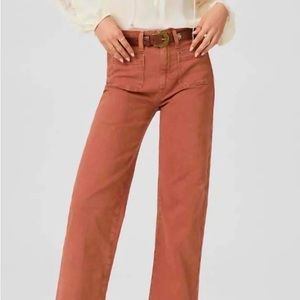 Paige Leenah Patch Pockets Faux Pants In Vintage Burnt Terracotta
